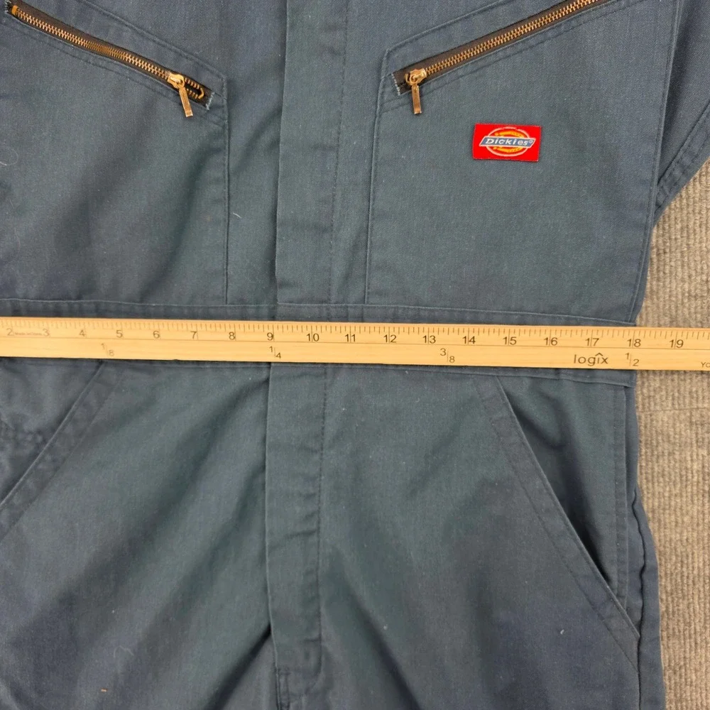 Dickies Mens Navy Blue Long Sleeve Zip Front Utility Workwear Coveralls 40 Reg